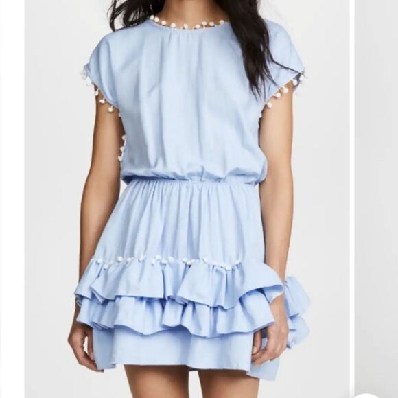 New Peixoto Nissi PomPom Sky Blue Dress Size Small - Picture 1 of 9